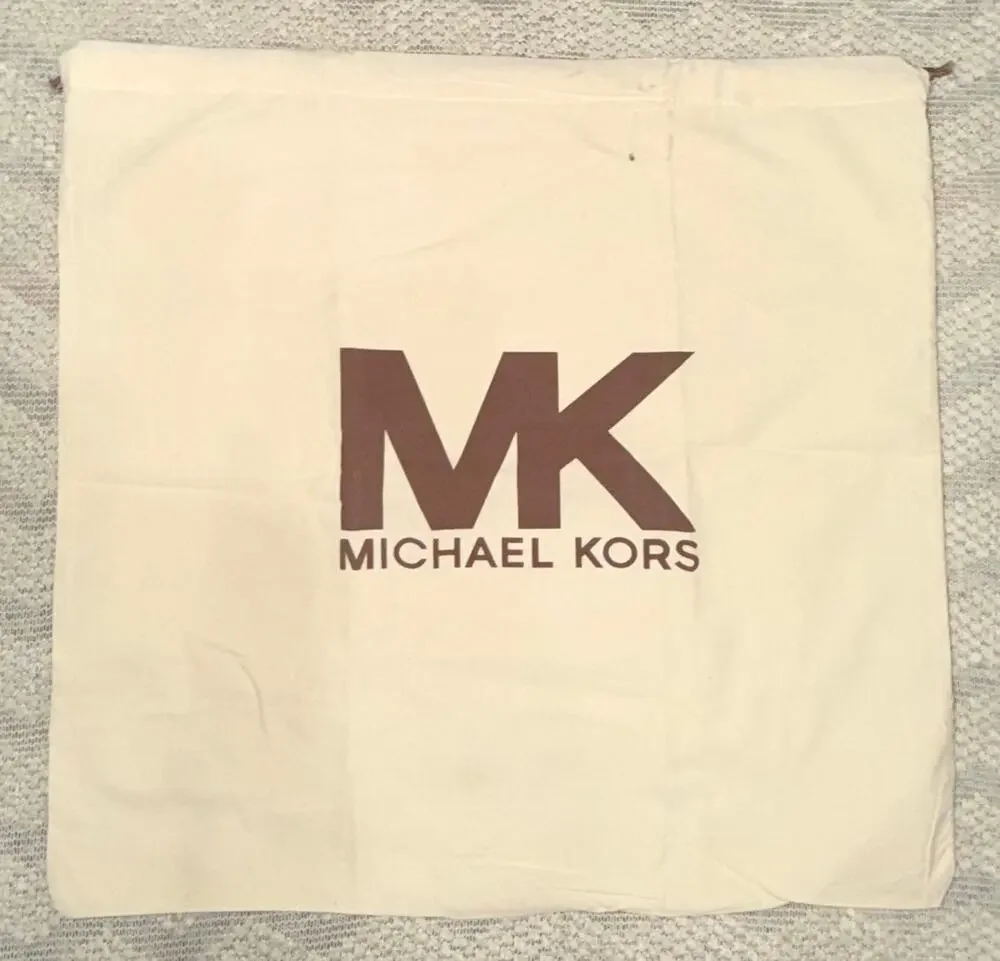 Authentic Michael Kors Cream Cotton Drawstring Handbag Purse Dust Bag Cover